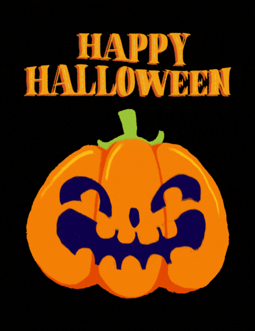 Animated glowing pumpkin Halloween ecard for eye-catching share