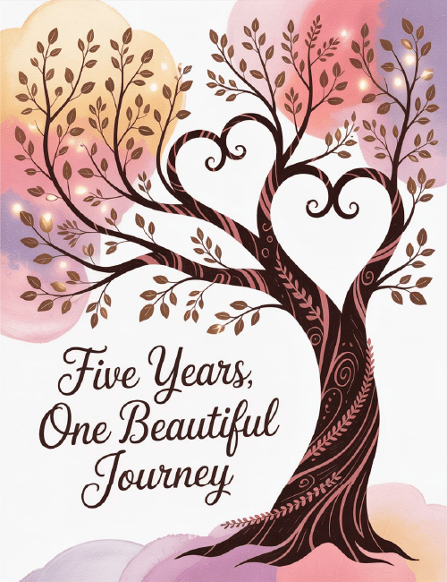 One Beautiful Journey – 5th Anniversary Card
