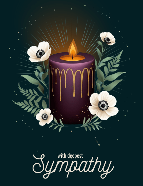 Deepest Sympathy Candle Card