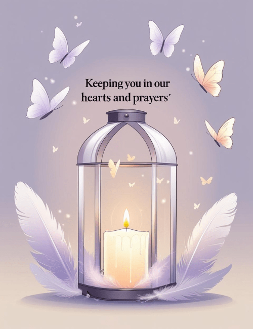 Candlelight and Prayers Sympathy Card