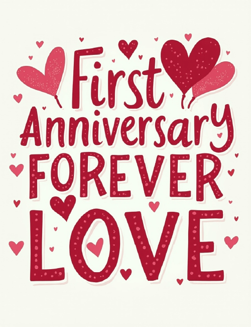 Forever Love – 1st Anniversary Card
