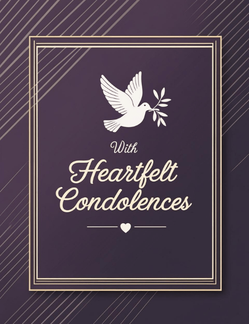 Heartfelt Condolences Dove Card