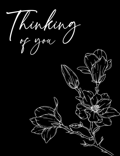 Thinking of You – Elegant Black & White Sympathy Card