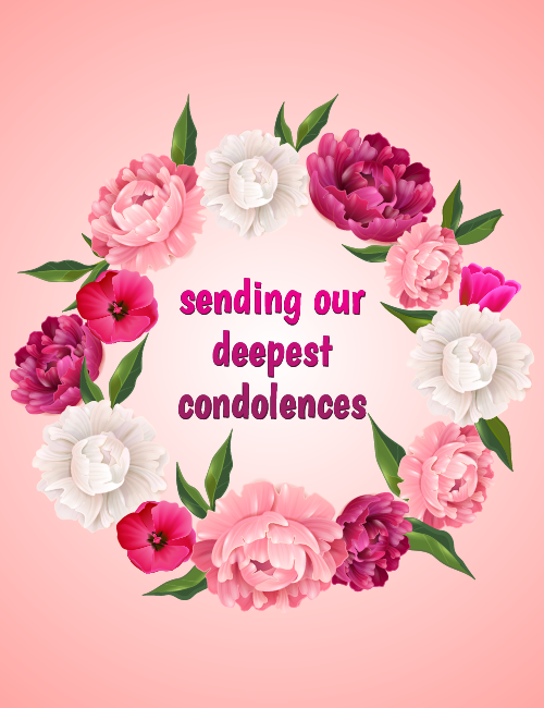 Sending Our Deepest Condolences - Floral Wreath Sympathy Card