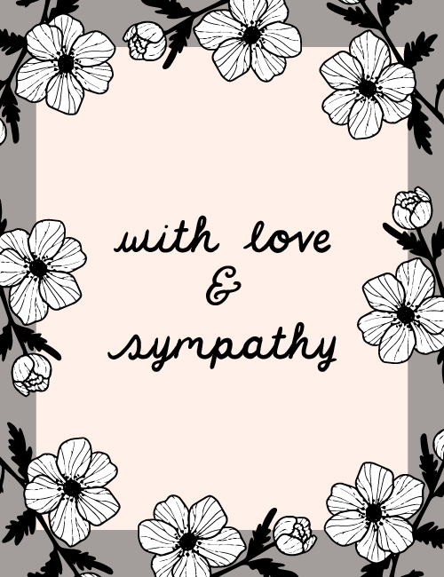With Love & Sympathy – Minimalist Floral Sympathy Card