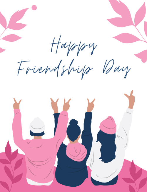 Peace & Pink Vibes – Friendship Day Card