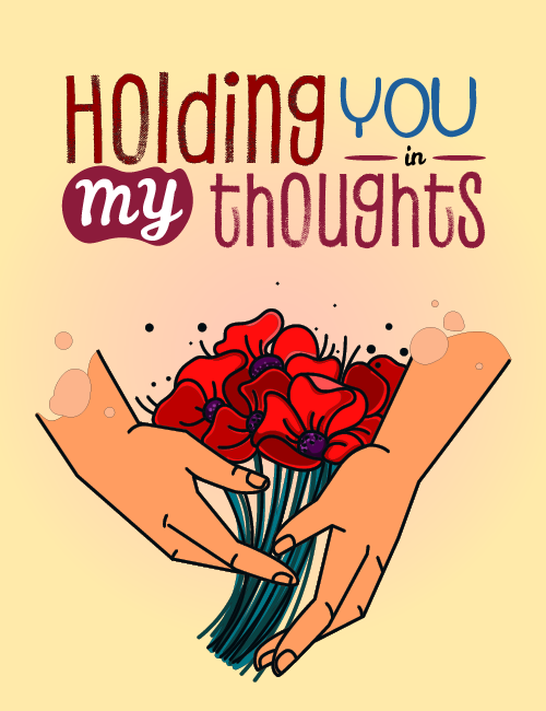 Holding You in My Thoughts – Illustrated Modern Sympathy Card
