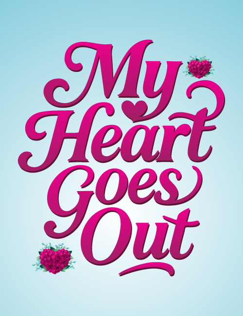 My Heart Goes Out - Bold Typography Sympathy Card