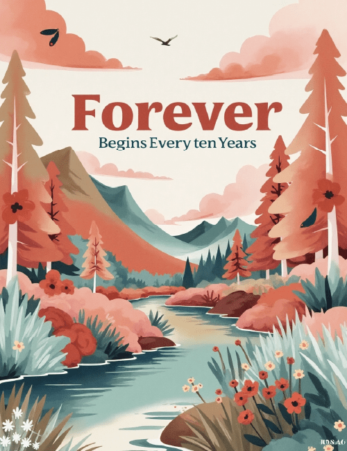 Forever Begins Every Ten Years – Scenic Anniversary Card