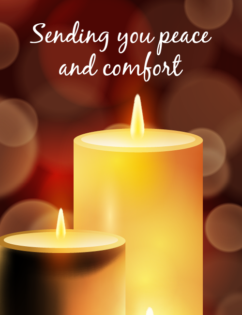 Sending You Peace and Comfort - Candle Sympathy Card