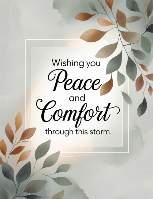Peace Through the Storm Sympathy Card
