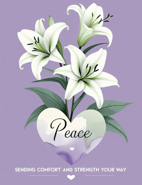 Peaceful Lilies Sympathy Card