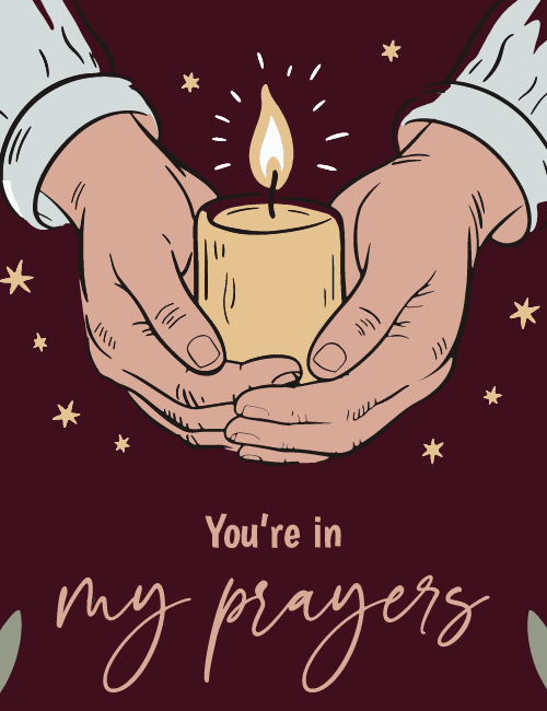 You're in My Prayers - Candle Sympathy Card