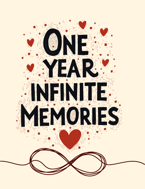 One Year, Infinite Memories – Romantic Anniversary Card
