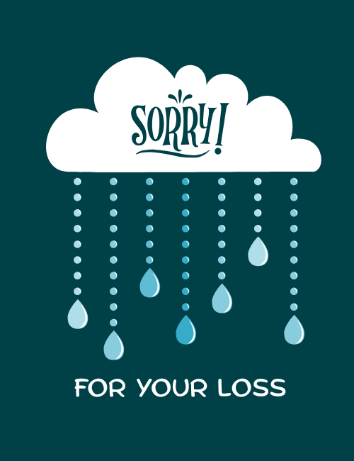 Sorry for Your Loss - Cute Rain Cloud Sympathy Card