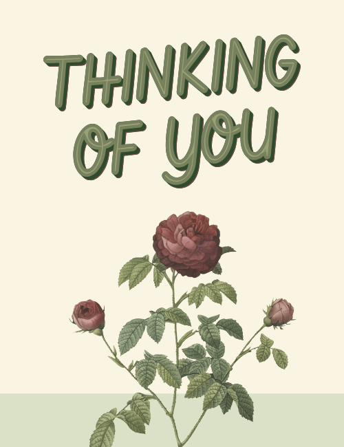 Vintage Rose "Thinking of You" Sympathy Card – Muted Tones