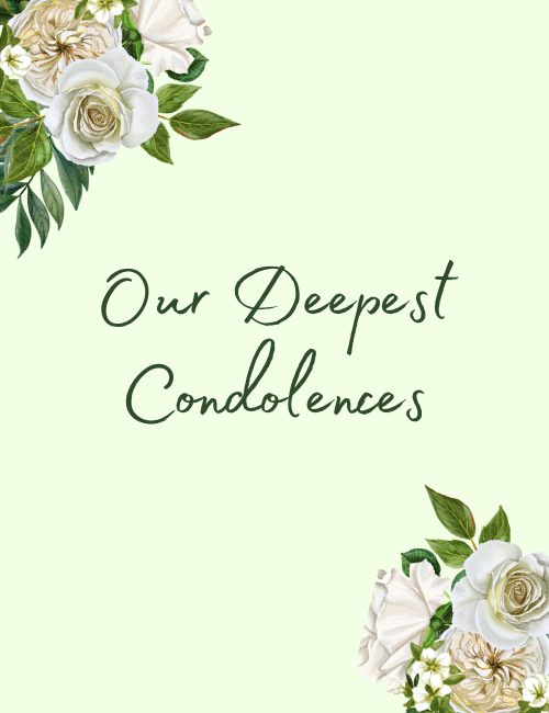 White Rose Deepest Condolences Sympathy Card – Botanical Design
